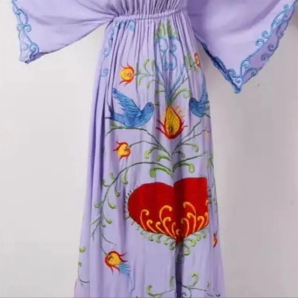 #99. ! 5 STAR Bohemian Kimono Embroidered Maxi Dress - Picture 5 of 10